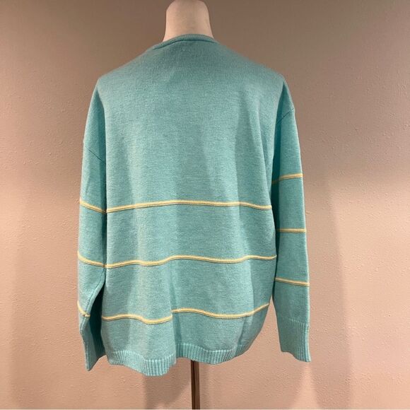 Striped Blue Cardigan Sweater size XL - Picture 5 of 10